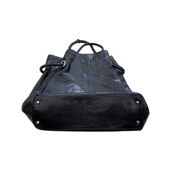 Furla Black Snakeskin Leather Tote Bag - Picture 3 of 6